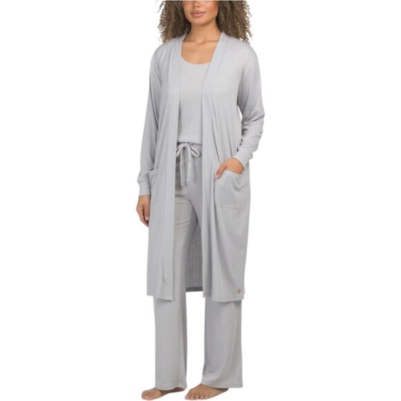 Danskin Other - DANSKIN 3pc Ribbed Lounge Cardigan Tank Top And Pants Set